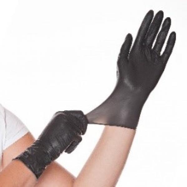 Schwarze Einweg Latexhandschuhe Größe M